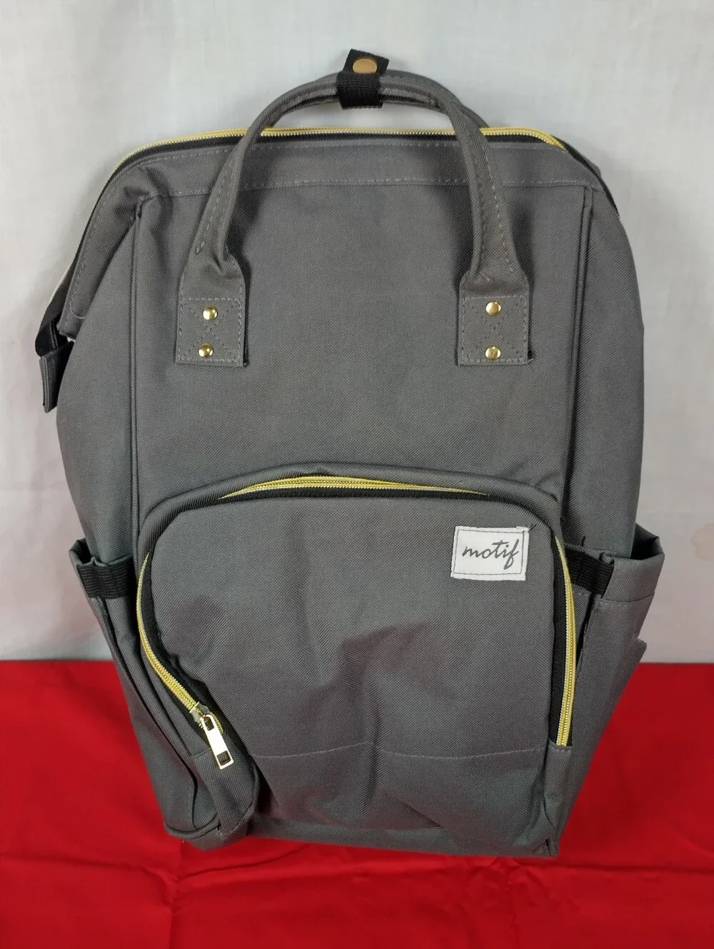 Motif Medical Breast Pump Backpack Insulated Diaper Bag Travel Organizer Gray